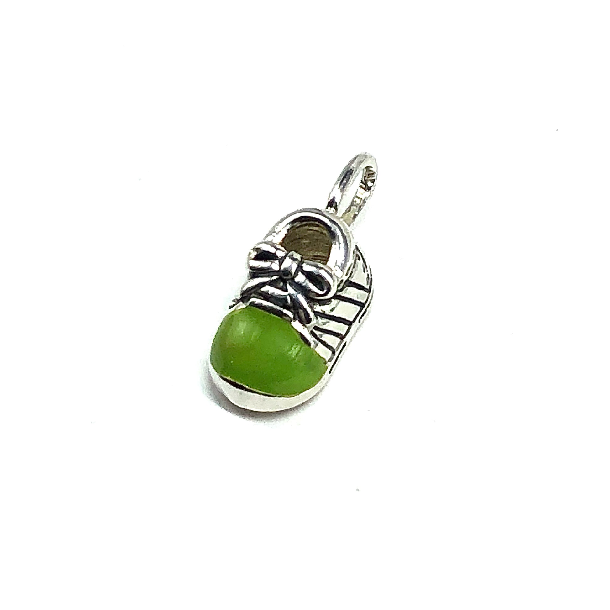 Accessories Charm, Sterling Silver Limon Green Enamel Sneaker Tennis Shoes Pendant