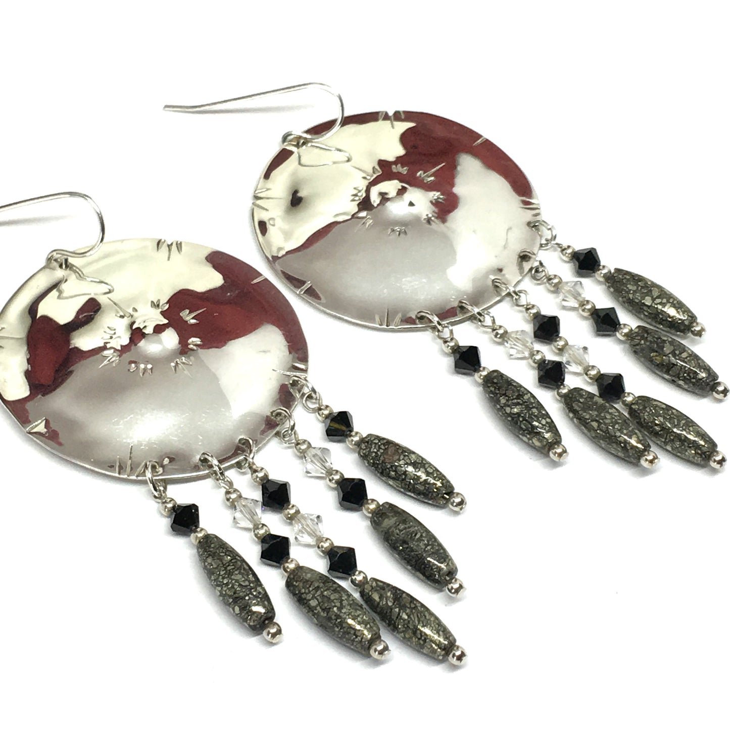 Jewelry | Womens used Sterling Silver Large Tribal Style Dreamcatcher Design Chandelier Earrings