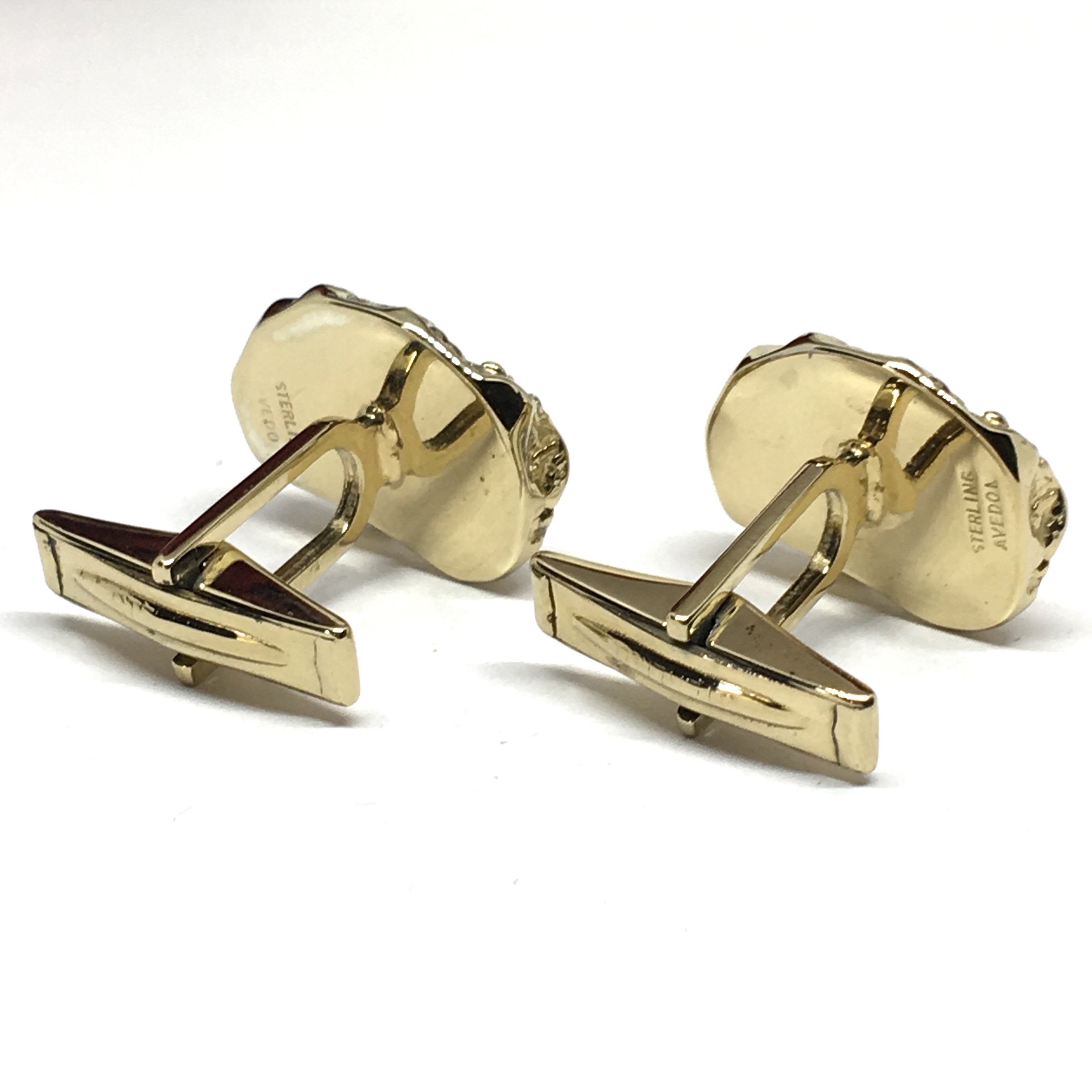 Nugget Design selling Rectangular Cufflinks Sterling Silver Gold Plated