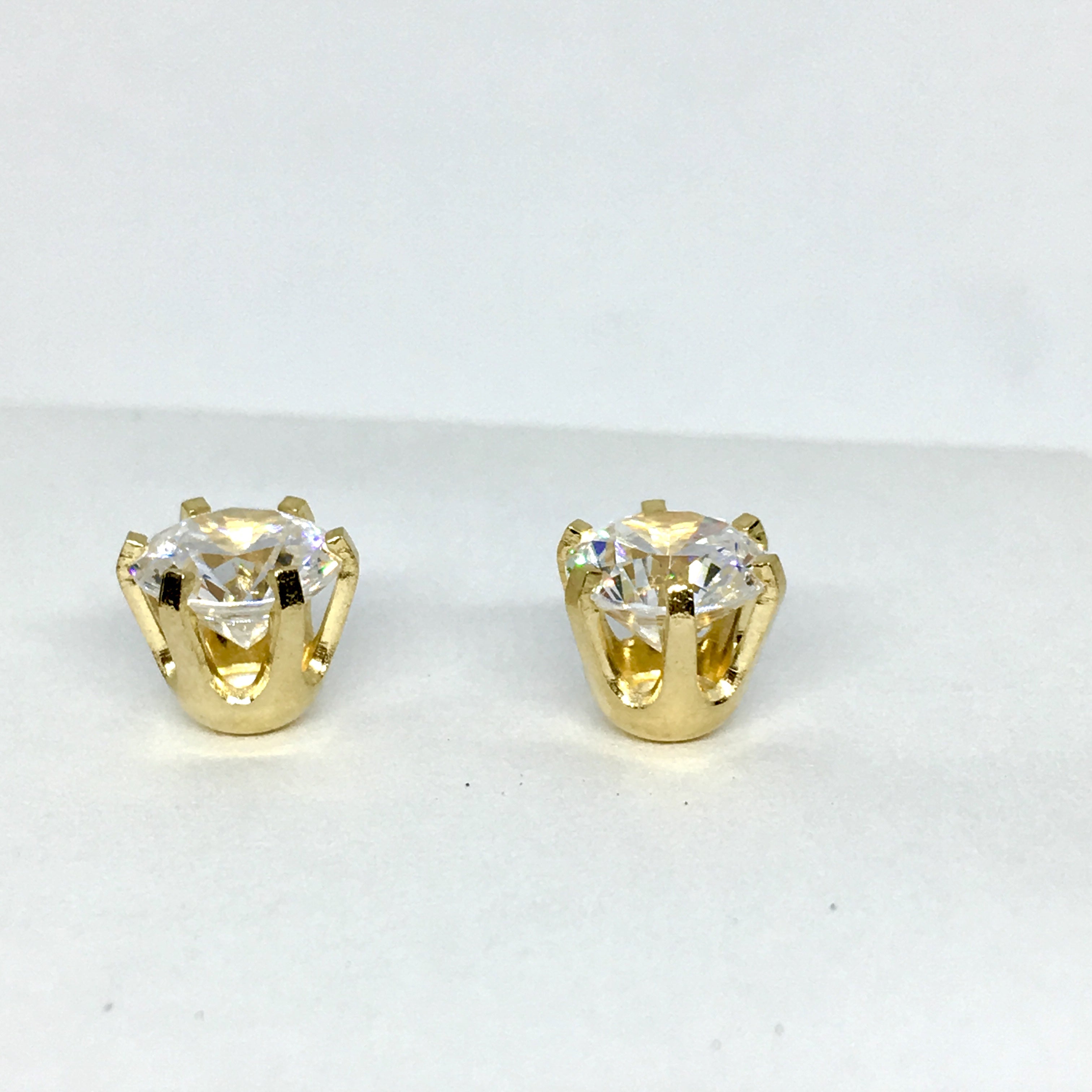 Gold Stud earrings Diamond shaped alloy Zircon clip-on cheapest stud earrings with semi-p