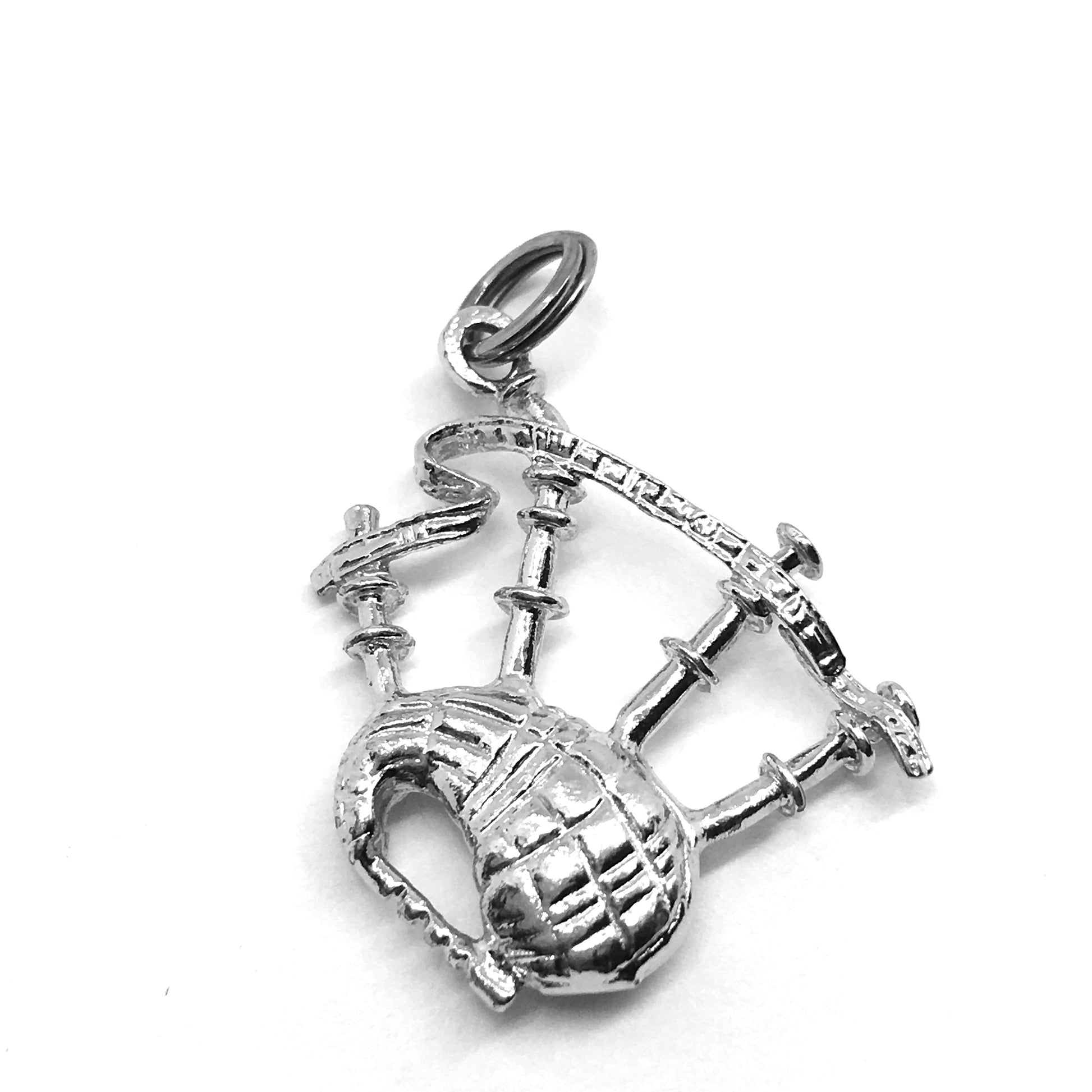 Silver Charms & Pendants | Vintage Sterling Silver Scottish Bagpipe 3D Charm