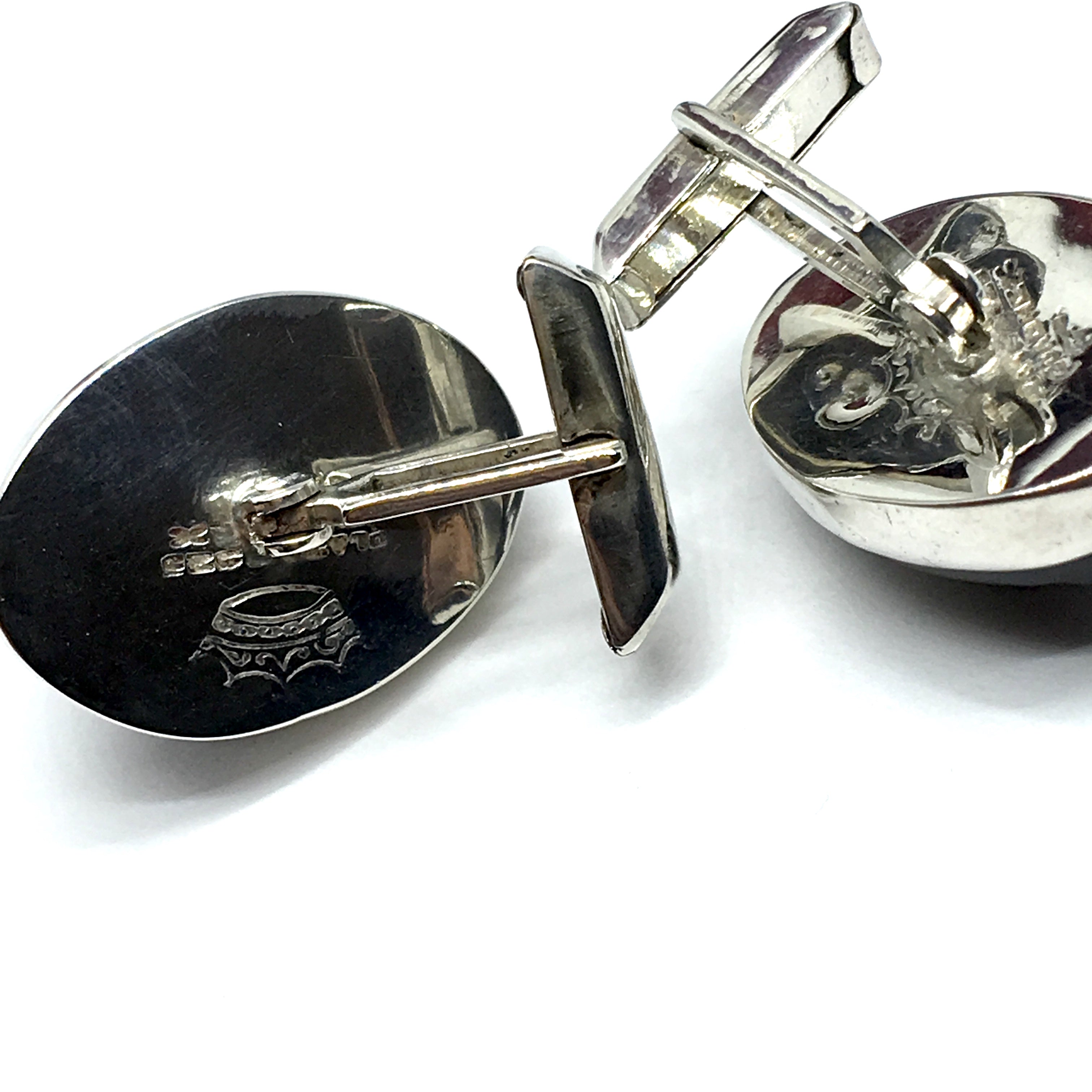 925 hot Sterling Silver Vintage Carved Design Cufflinks