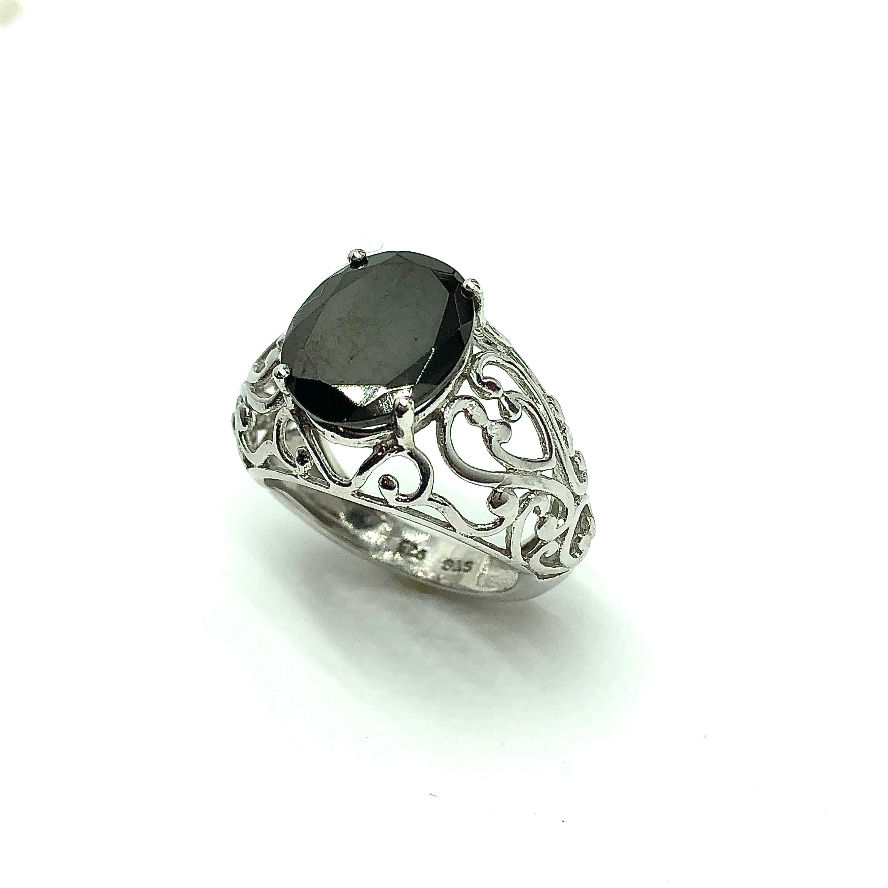 Silpada Sterling Silver Onyx Black Tie Ring Size 7 selling