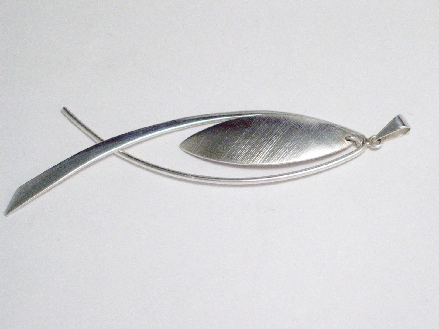 Silver Pendants | Womens Sterling 3.5in Modernist Style Pendant | Estate Jewelry online