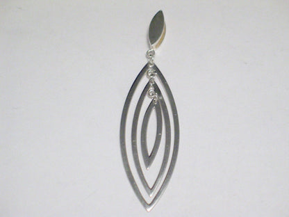 Marquise Pendant Sterling Silver 3 Ring Evil Eye Modern Style - Blingschlingers Jewelry