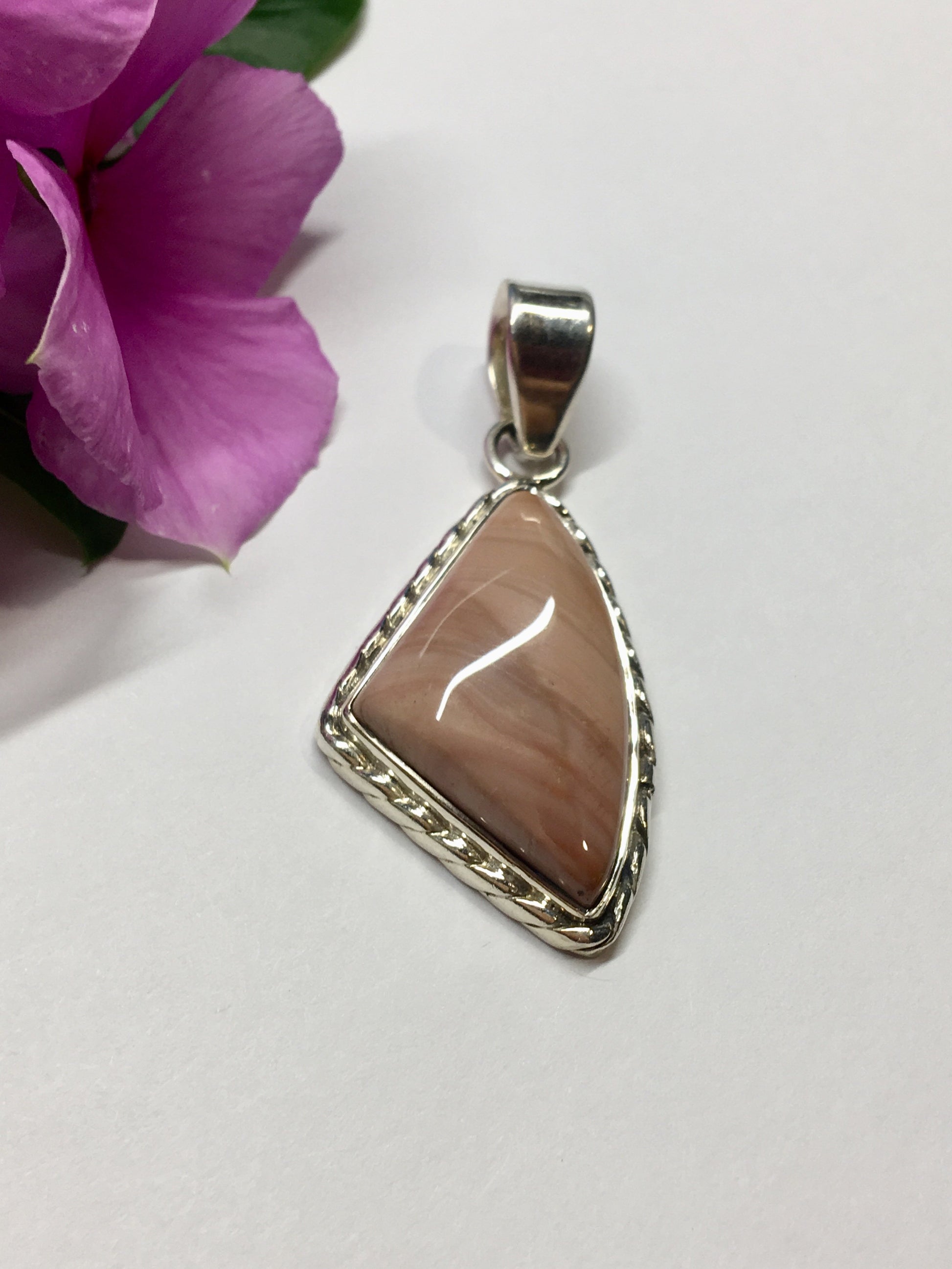 Jewelry > Pendant | Desert Sunset - Sterling Silver Dusty Mauve Jasper Stone Pendant