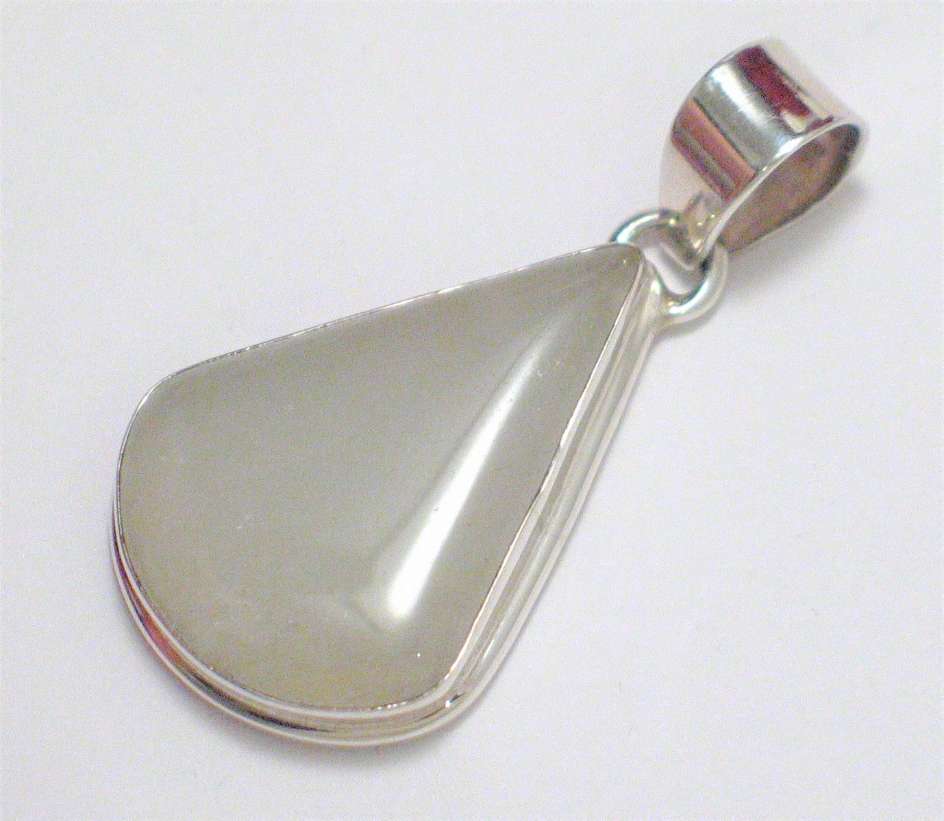 Pendant | 46mm Sterling Silver Slushy Snow Aventurine Stone Teardrop Pendant- Blingschlingers Jewelry