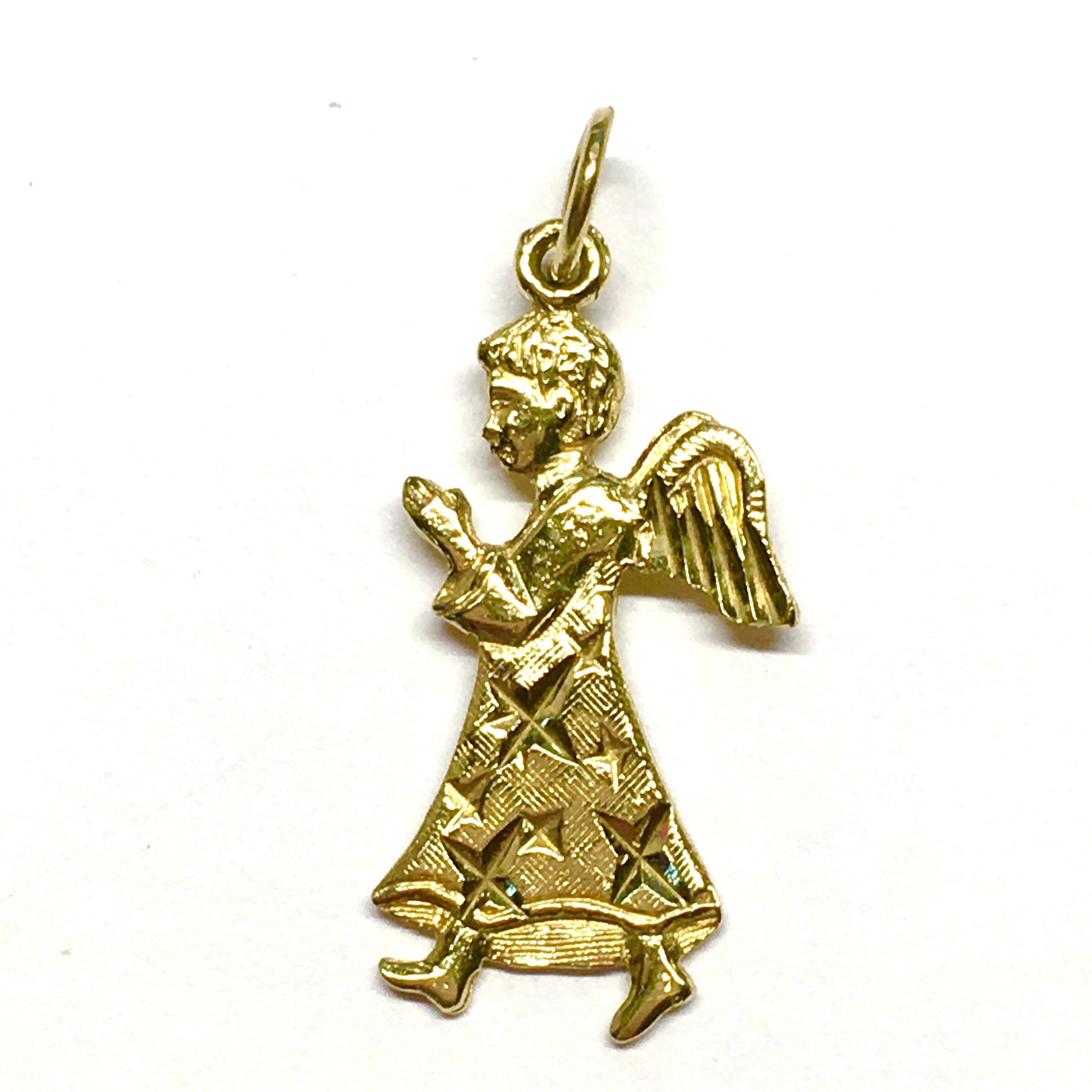 New 14k Gold Angel Praying Charm outlet Pendant