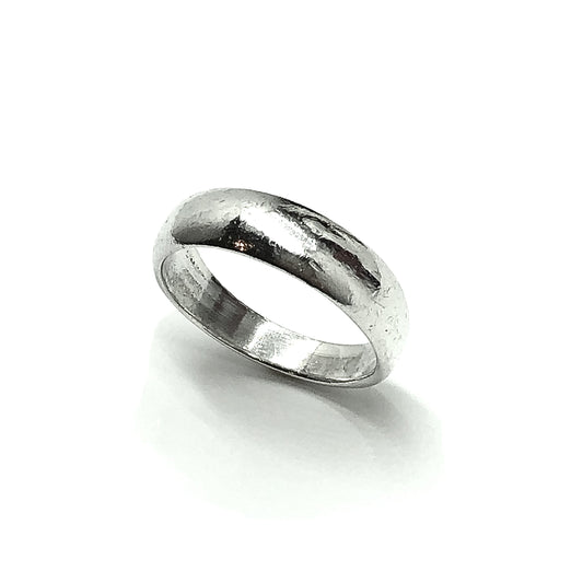 Mens Womens Rounded Plain Tapered Design sz 8 Sterling Silver Band Ring