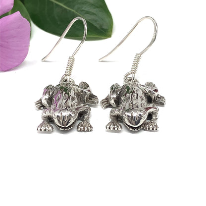 Jewelry, Sterling Silver Earrings Unique Frog Design Dangle Earrings