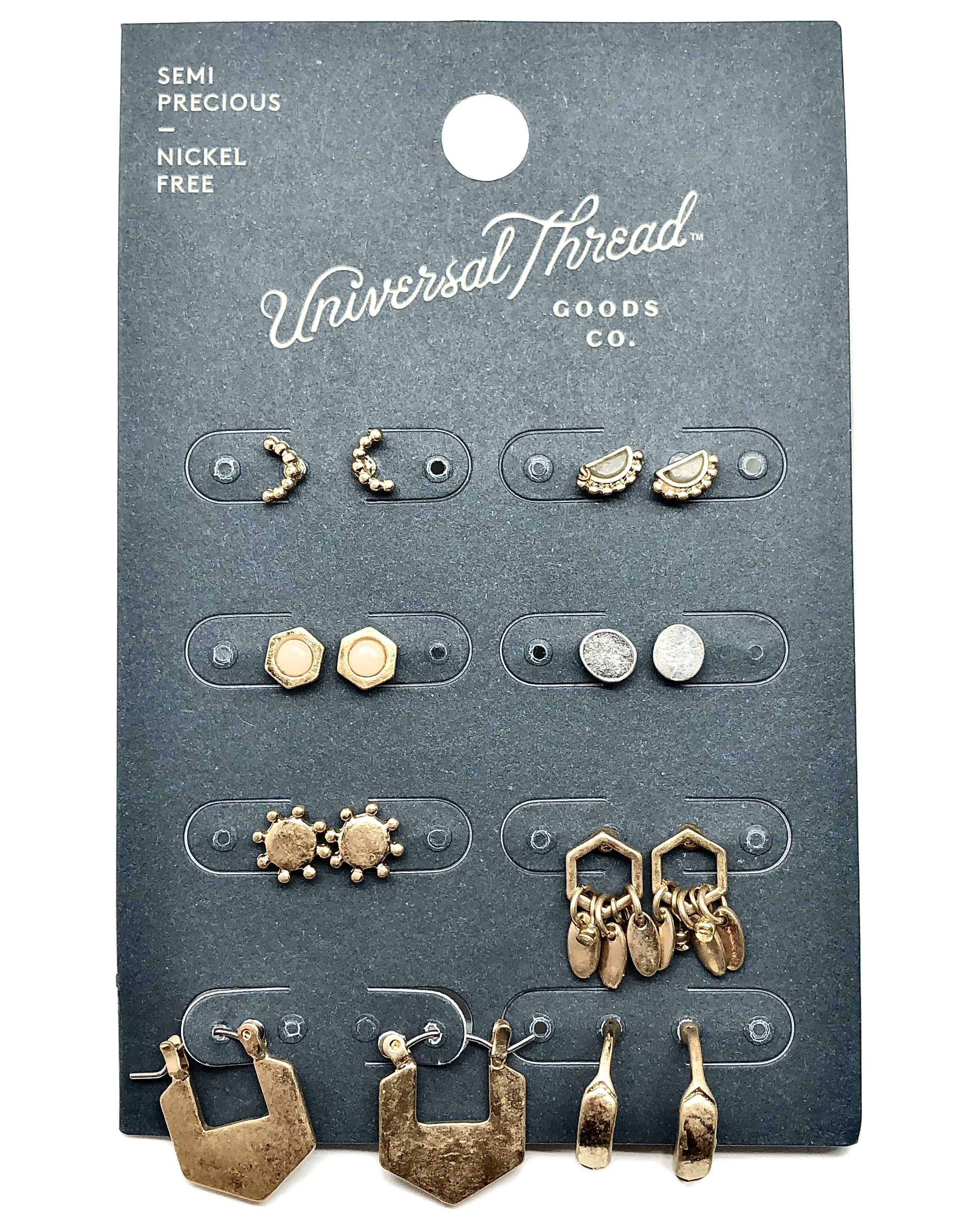 Stud Earring Set 3ct - A New Day™ Silver/white : Target