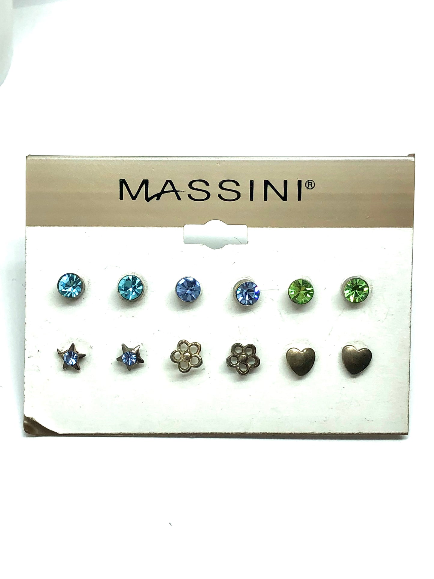 Stud Earrings Womens 6pr Bundle Assorted Bronzed Round Crystal Stone Fashion Earrings