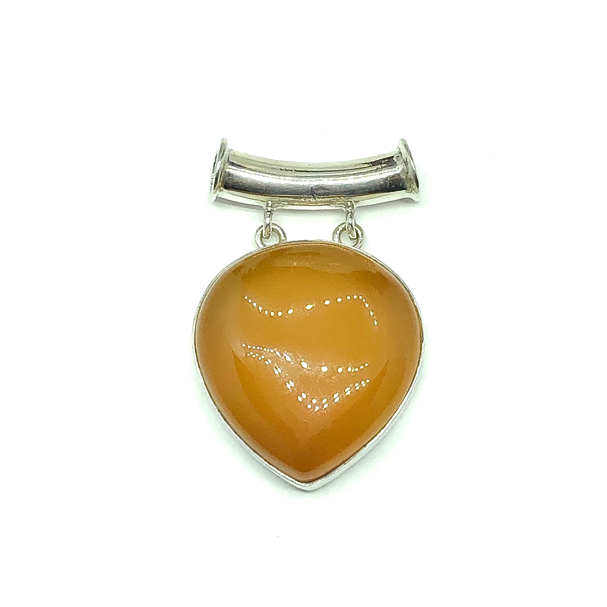 Unique Yellow Chalcedony Sterling Silver Pendant