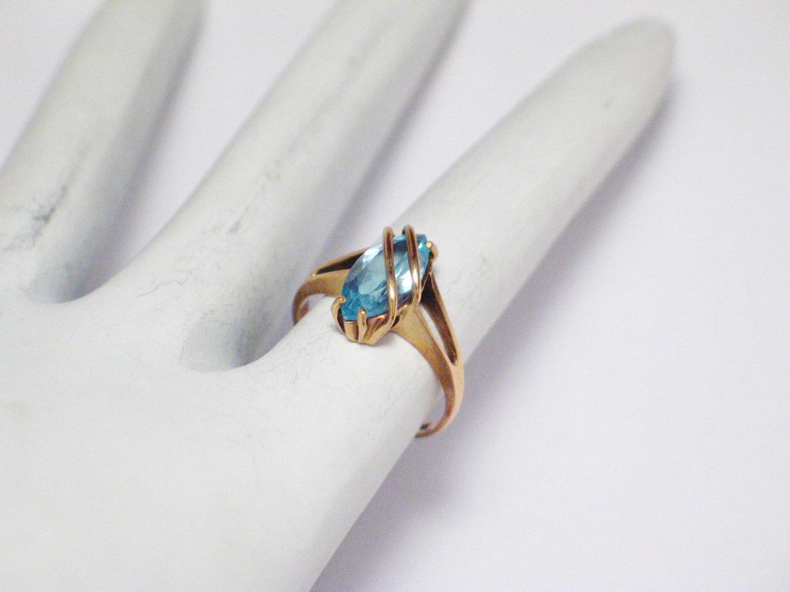 London Blue Topaz Engagement Ring Set Rose Gold Natural Inspired Branc –  PENFINE