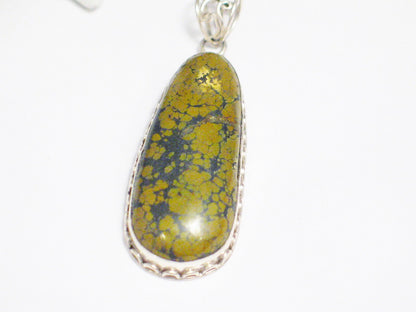 Pendant | Sterling Silver Large Mustard Brown Turquoise Stone Pendant | Discount Jewelry