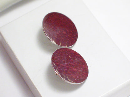 Large Round Hammered Style Sterling Silver Earrings